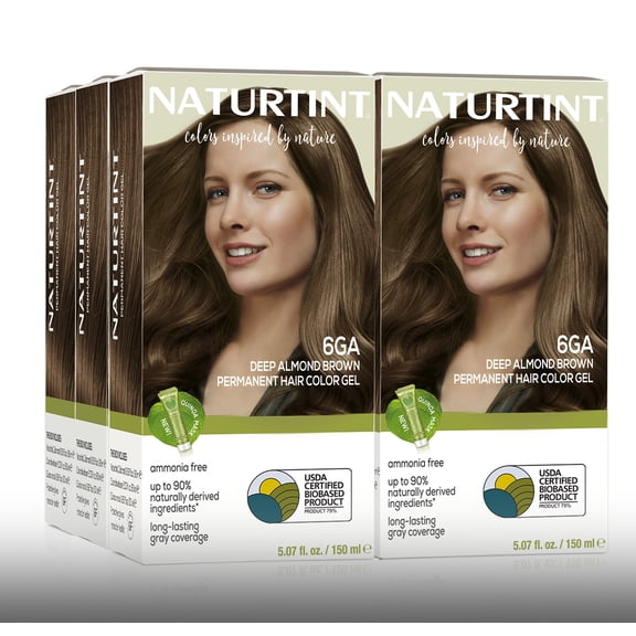Naturtint 6GA Deep Almond Brown Permanent Hair Color, 6 Pack (Packaging May Vary)