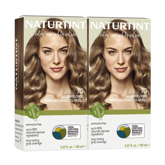Naturtint 7G Golden Blonde Permanent Hair Color, 2 Pack (Packaging May Vary)