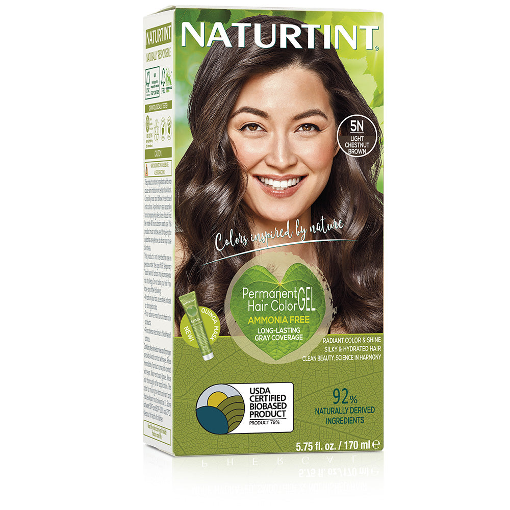 Herbatint Permanent Hair Color Gel, 5N Light Chestnut, 1 Box