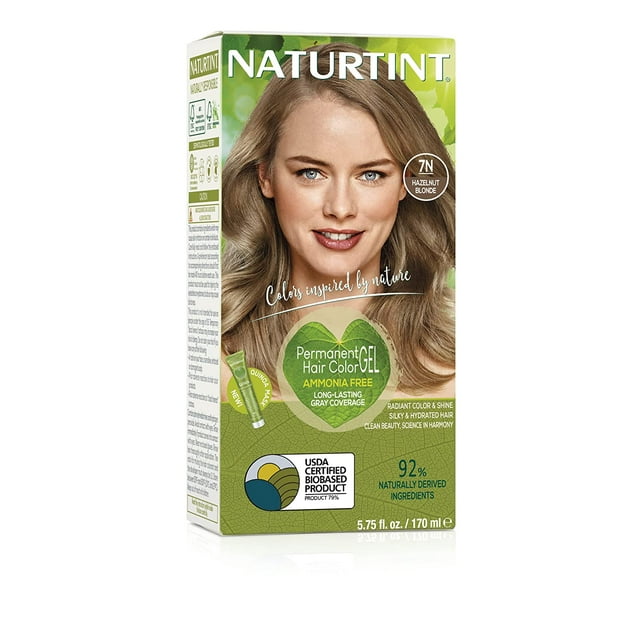 Naturtint Permanent Hair Color 7N Hazelnut Blonde (Pack of 1), Ammonia Free, Vegan, Cruelty Free