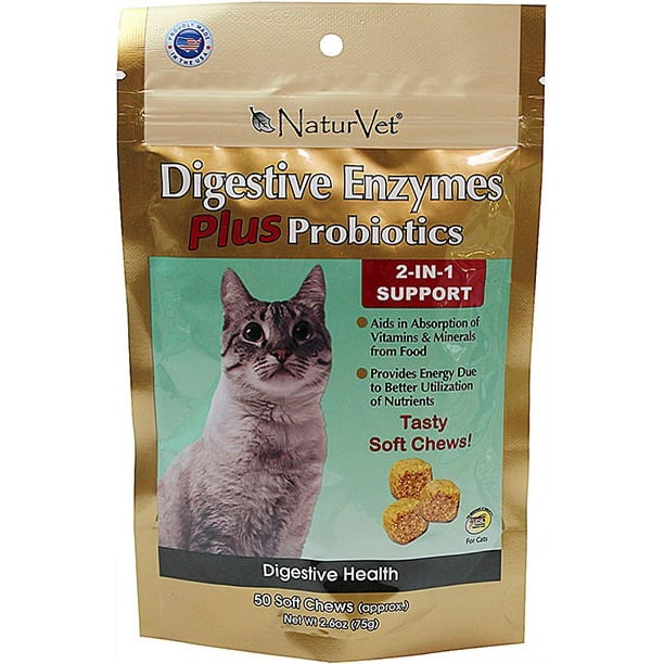 Naturvet 50 Count Digestive Enzymes Plus Probiotics 2In1 Soft Chew