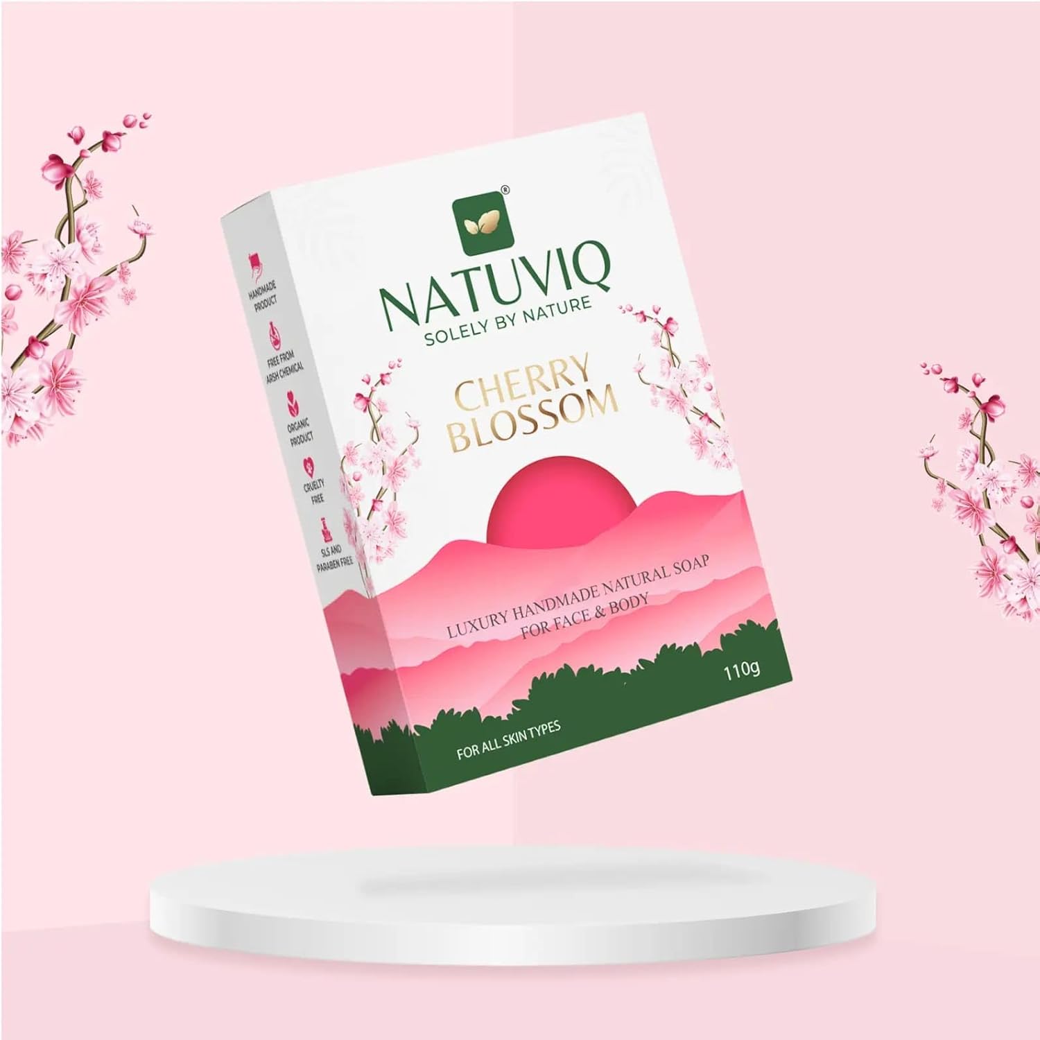 Natuviq Cherry Blossom Glycerin Soap 110G Natural Handmade Bath Soap ...