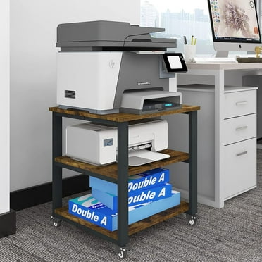 Natwind 19.7''x19.7''x22.6'' 3-Tier Larger Mobile Under Desk Printer Stand on Wheels for Home Office