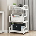 thumbnail image 1 of Natwind 3-Tier Large Printer Stand with Wheels Movable Storage Cart Floor-Standing Printer Cart Multi-Purpose Shelf Rack for Media Player (White), 1 of 6