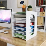Natwind 7-Tier Office File Paper Organizer for Desk Desktop Letter Tray & A4 Paper Holder