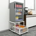 thumbnail image 1 of Natwind Mobile Mini Fridge Stand with Large Capicity Storage Portable Refrigerator Table with 4 Lockable Wheels Appliance Platform Table with Drawer Basket Rolling Fridge Cart for Home, 1 of 8