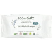Naty 100% Flushable Wipes, Fragrance Free , 56 Wipes