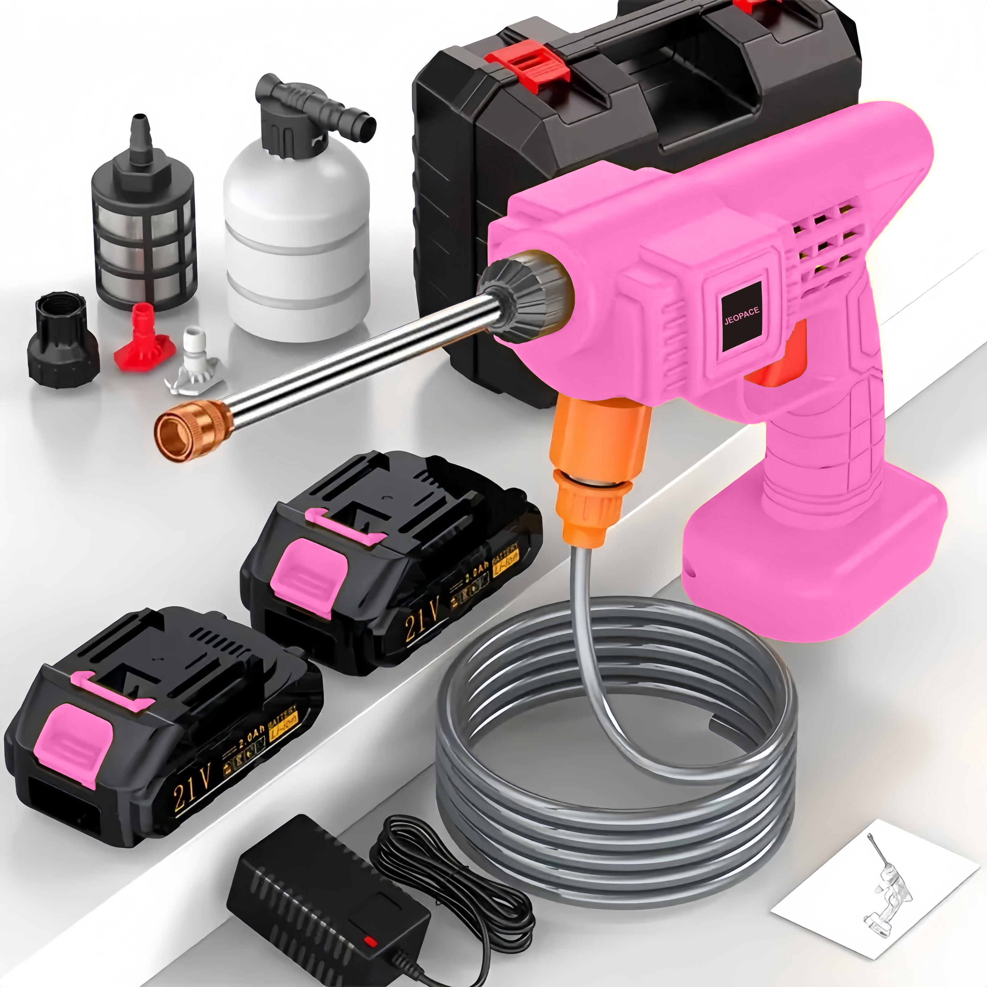 Naudhenm 350 Psi 2 Gpm Battery-Powered Pressure Washer with Quick Connect Tips