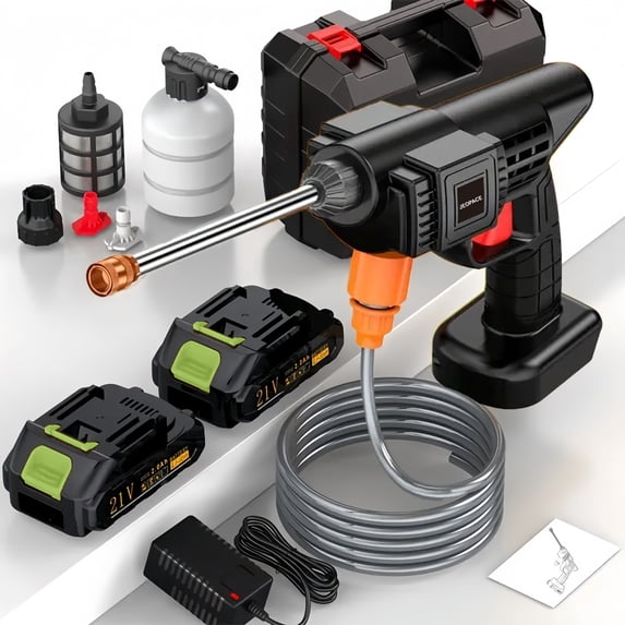 Naudhenm 350 Psi 2 Gpm Battery-Powered Pressure Washer with Quick Connect Tips