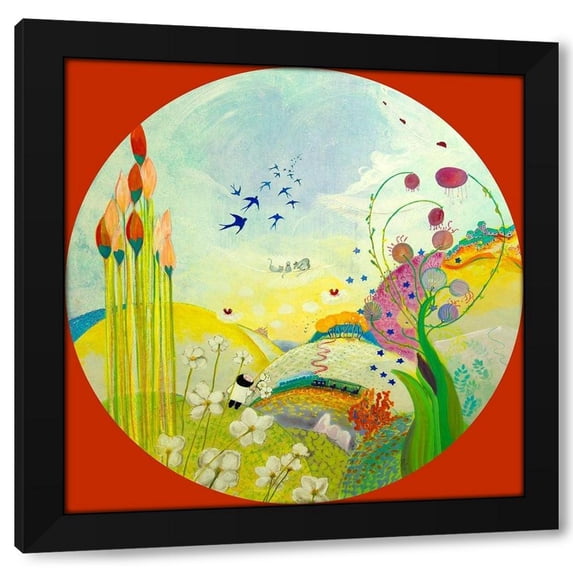 Genevieve Naudin 15x15 Black Modern Wood Framed Wall Art Titled - Le reve