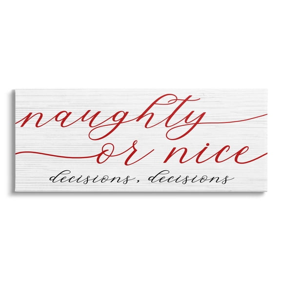 Naught Or Nice Decisions Humor Holiday Graphic Art Gallery Wrapped Canvas Print Wall Art