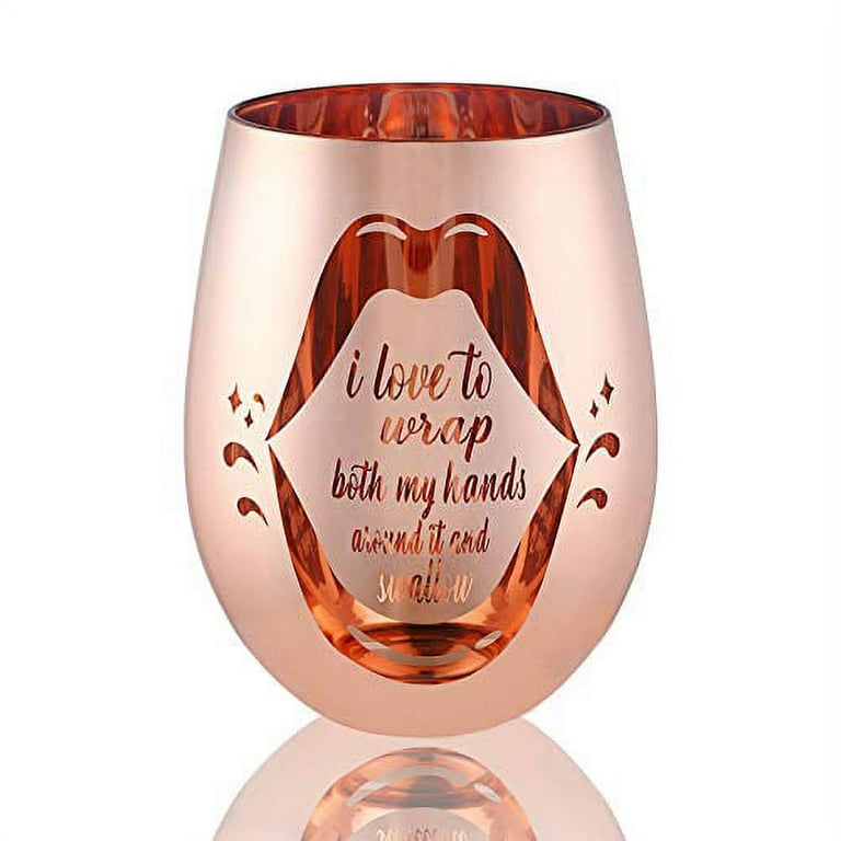 Naughty Bachelorette Gifts - Funny Gag Gifts for Women - I Love To Wrap  Both My Hands Around It and Swallow Wine Glass