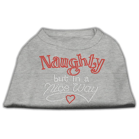 Christmas Pet Dog Cat Shirt Rhinestone, "Naughty, But In A Nice Way"