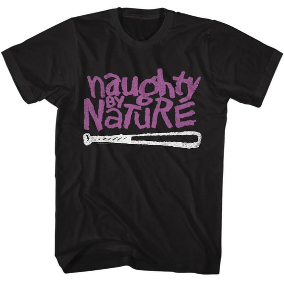 Naughty By Nature 2 Color Logo Black Adult T-Shirt Xlt