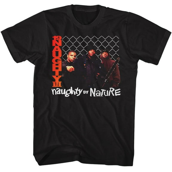 Naughty By Nature Chainlink Black Adult T-Shirt Lt