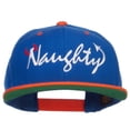 thumbnail image 1 of Naughty Devil Embroidered Two Tone Snapback - Royal Orange OSFM, 1 of 5