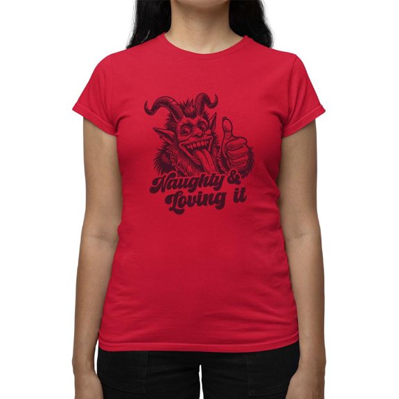 Naughty Krampus Humor Creepy Christmas Women's T-shirt