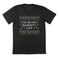 thumbnail image 1 of Naughty List Holiday Christmas Graphic Black Mens Cotton T-Shirt, 1 of 1