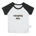 thumbnail image 1 of Naughty List Novelty T shirt For Baby, Newborn Babies T-shirts, Infant Tops, 0-24M Kids Graphic Tees Clothing (Short Black Raglan T-shirt, 0-6 Months), 1 of 4