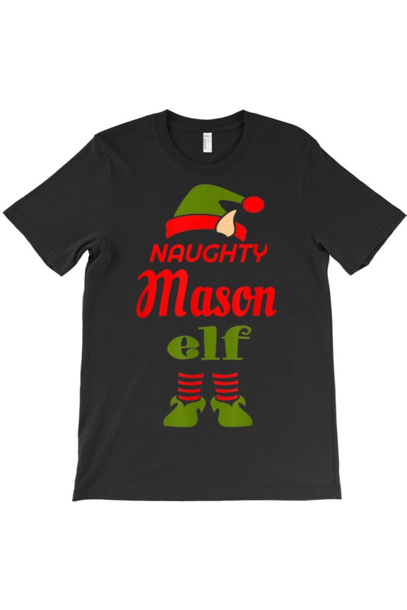 Naughty Mason Fairy Funny Christmas First Name Gift Holiday Graphic T-Shirt G5393, Up to 5XL