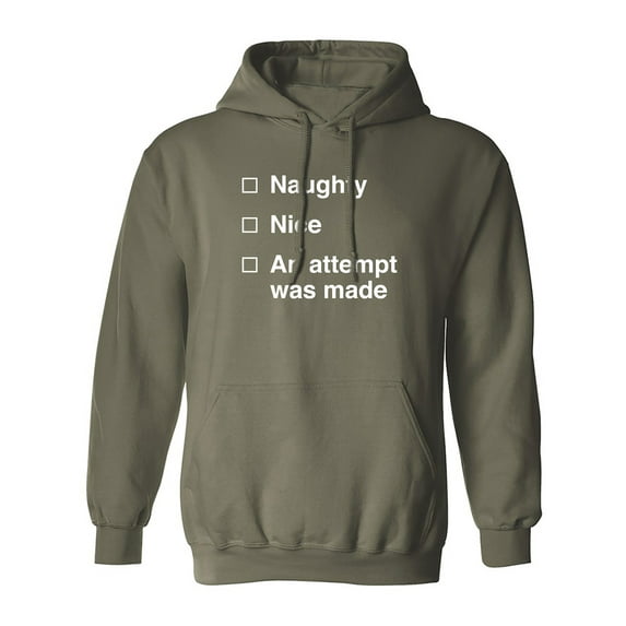 Naughty/Nice/An Attempt Was Made Adult Hooded Sweatshirt