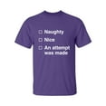 thumbnail image 1 of Naughty/Nice/An Attempt Was Made Adult Short Sleeve T-shirt, 1 of 4