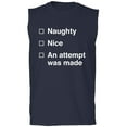 thumbnail image 1 of Naughty/Nice/An Attempt Was Made Adult Sleeveless Tee, 1 of 3