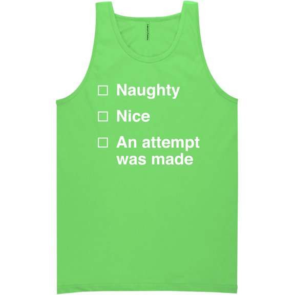 Naughty/Nice/An Attempt Was Made Neon Tank Top