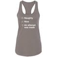 thumbnail image 1 of Naughty/Nice/An Attempt Was Made Racerback Tank, 1 of 2