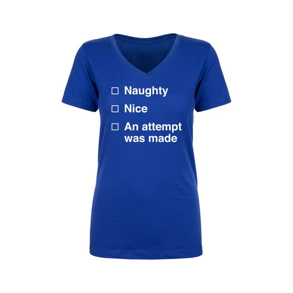 Naughty/Nice/An Attempt Was Made Womens V-Neck T-Shirt