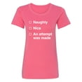 thumbnail image 1 of Naughty/Nice/An Attempt Was Made Womens crewneck tee, 1 of 2