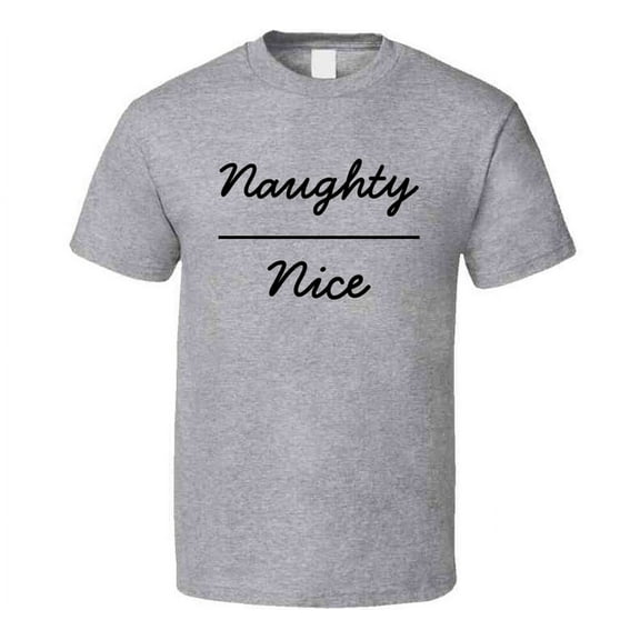 Naughty Nice Funny Risque Novelty Christmas Theme T Shirt