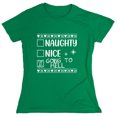 thumbnail image 1 of Naughty Nice Going To Hell Sarcastic Humor Novelty Funny Women's Casual Tees, 1 of 3