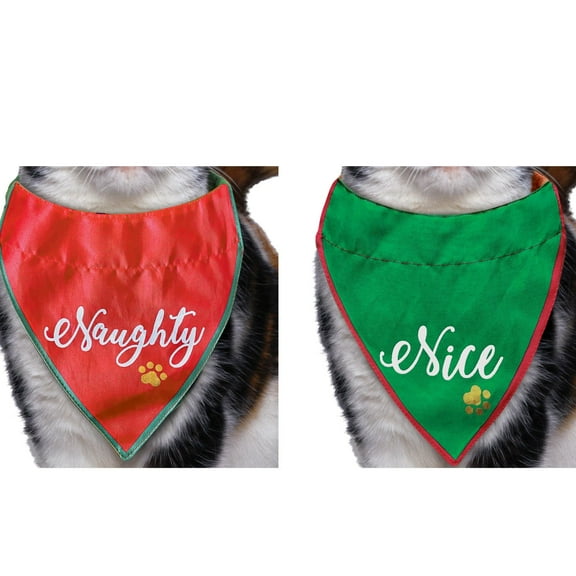Naughty/Nice Reversible Pet Bandana, 1ct