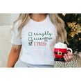 thumbnail image 1 of Naughty Nice Tee Christmas Checklist Graphic Trendy Slogan Top Short Sleeve Round Neck White S-5XL, 1 of 4