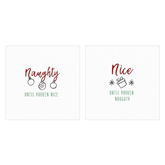 Naughty & Nice by Amanda Murray Holiday Canvas Art Print Set of 2