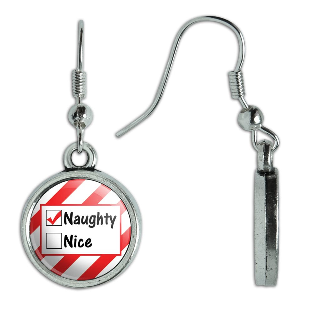 Naughty Not Nice Christmas Funny Novelty Dangling Drop Charm Earrings 972ce242 671f 4bf3 b175 75283cc56505 1.89489431b9c99a6c497348d54d946a15