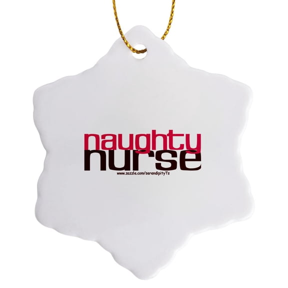 Naughty Nurse Pink, 3 inch Snowflake Porcelain Ornament
