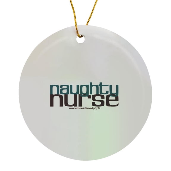 3drose, Naughty Nurse Teal, Circle Porcelain Ornament