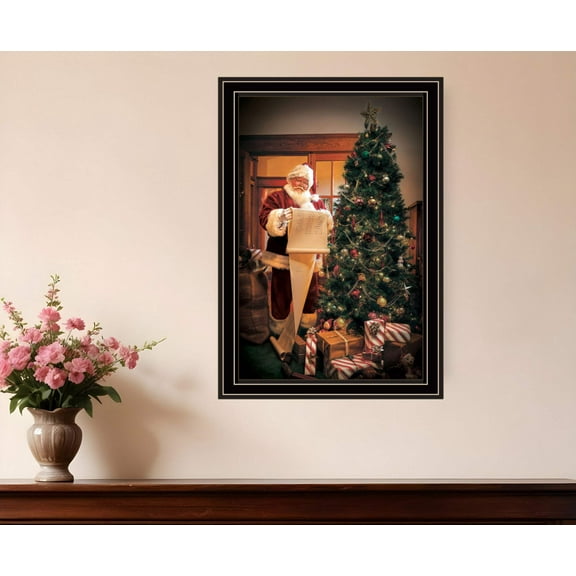 HomeRoots 529793 Rectangle Naughty or Nice Black Framed Print Wall Art