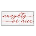 thumbnail image 1 of Naughty Or Nice Christmas Phrase Holiday Graphic Art White Framed Art Print Wall Art, 1 of 7