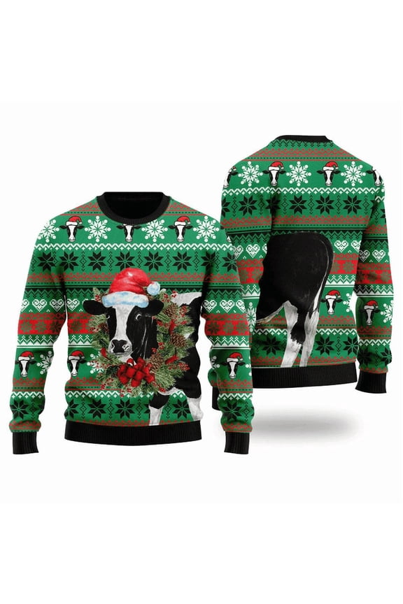 Naughty Ugly Cow Ugly Christmas Sweater 3D Printed Best Gift For Xmas UH1222 3D AOP Shirt