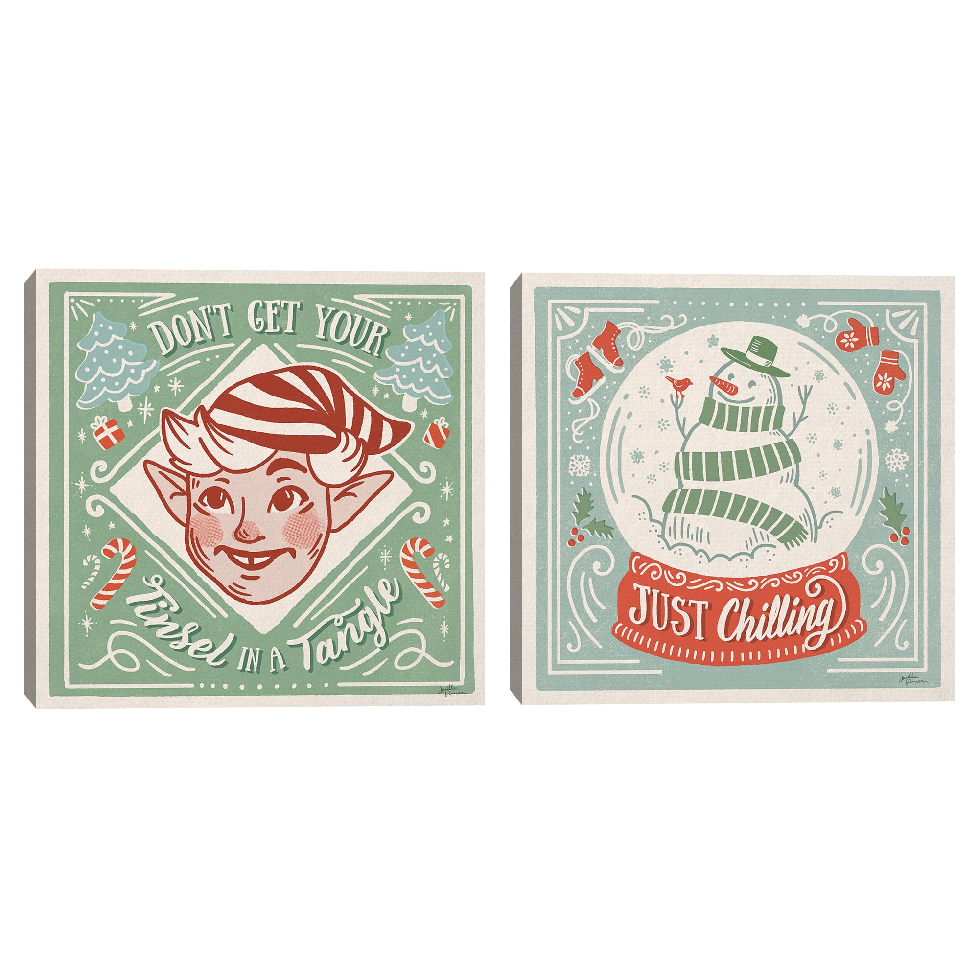 Naughty and Nice V, III by Janelle Penner Canvas Art Print Set