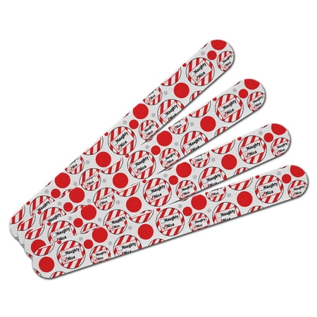 Naughty or Nice Christmas Funny Double-Sided Nail File Emery Board Set 4 Pack