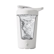 Gentleshark Electric Shaker Bottle for Protein ,Rechargeable Drink Mixer Cup for Coffee Milk Mixing,White