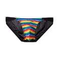 thumbnail image 1 of Naughtyhood Big Pouch Underwear for Men Men's Color Stripe Briefs Fashion Underwear Personalized Low-waistline Hoop Panties Buttock Covering Briefs, 1 of 4