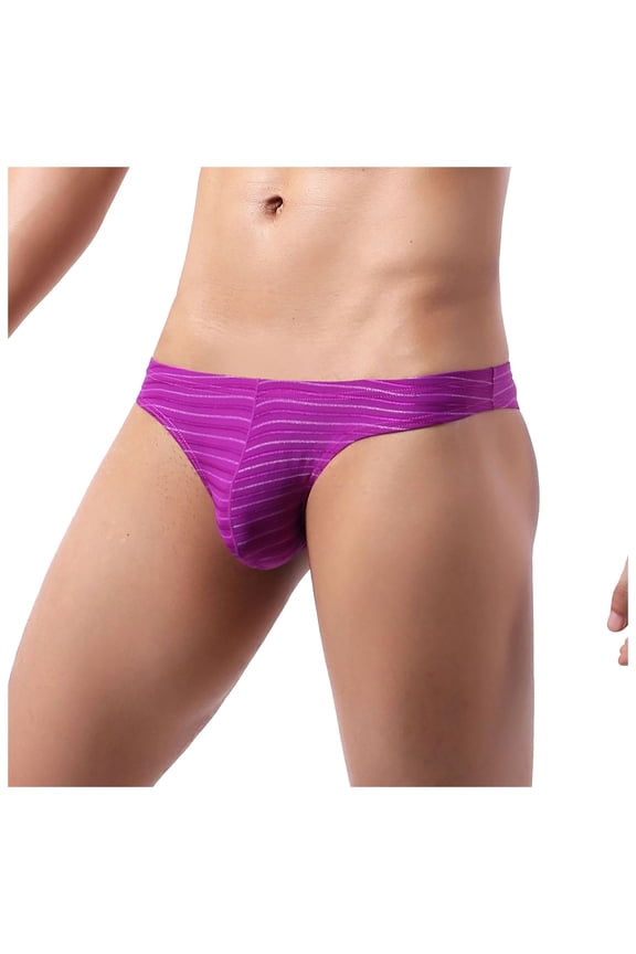 Cotton Briefs for Men Men's Bikini Briefs Half Hip Low Waist Color Striped Panties Comfy Panties the Perfect Gift for Men Pretty Panties for Men