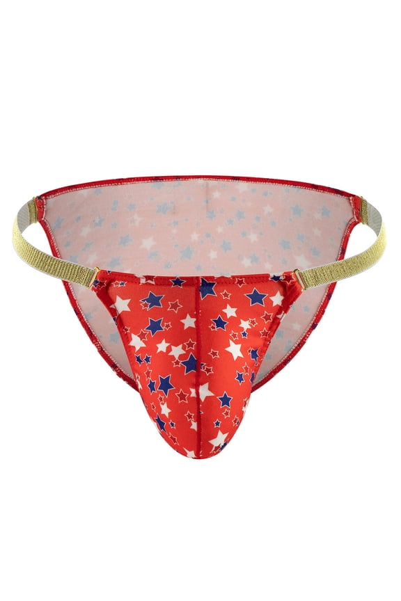 Cute Underwear Men's Sexy Underwear Star Print Low Waist Phnom Pendant High Fork Pocket Buckle Pants Funny Underwear Comfy Panties the Perfect Gift for Men Pretty Panties for Men