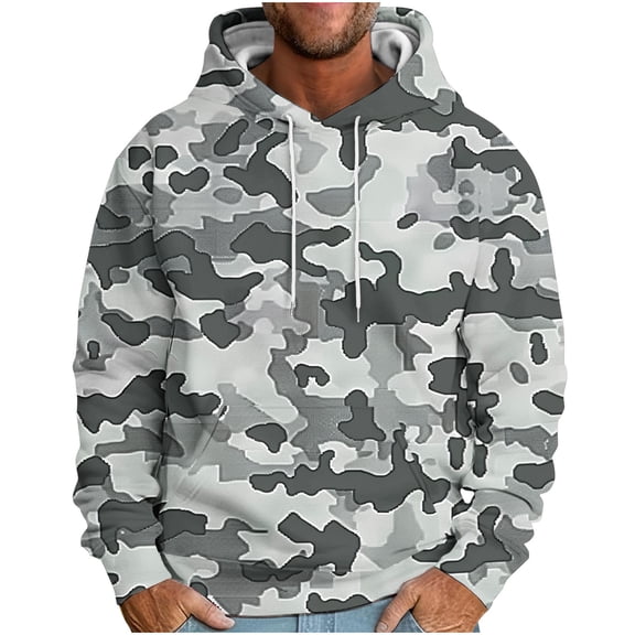 Naughtyhood Hoodies for Men Men's Hooded Print Loose Hoodie with Shoulder Sleeves Printed Long-sleeved Top Hoodie