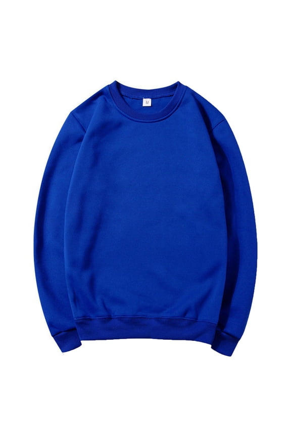 Hoodies for Men Mens Sweatshirt Men Motion Head Cover Solid Color Round Neck Sweater Long Sleeves